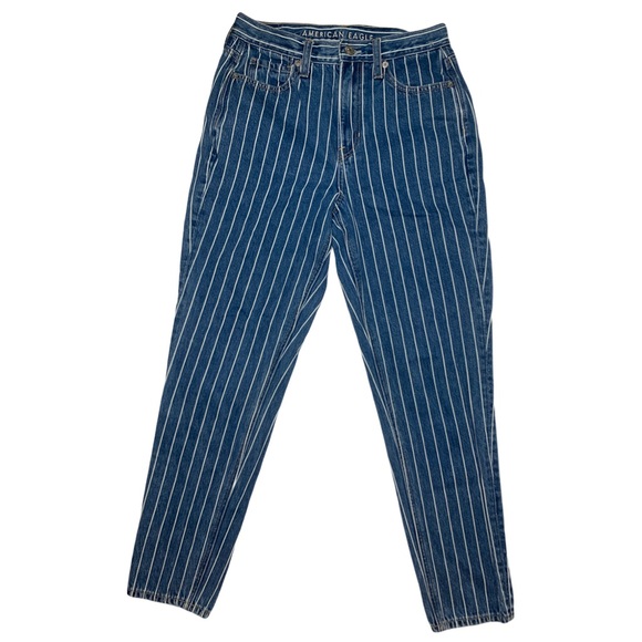 American Eagle blue and white striped jeans Mom Jeans American Eagle Outfitters - Picture 3 of 12